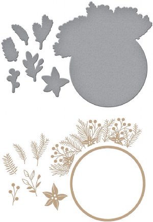 Glimmer - Hot Foil Plate - Christmas Foliage Circle Bor