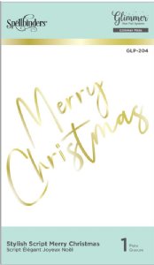 Glimmer - Hot Foil Plate - Stylish Script Merry Christmas