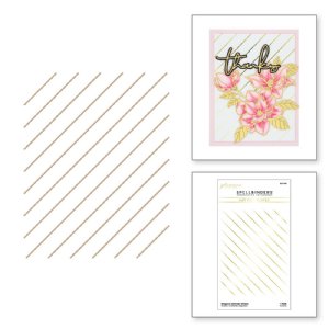 Spellbinders - Glimmer Hot Foil Plate - Yana's Blooms - Diagonal Stripes