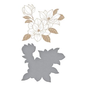 Spellbinders - Glimmer Hot Foil Plate & Die - Yana's Blooms - Magnolia Blooms