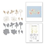 Spellbinders - Glimmer Hot Foil Plate & Die - Yana's Blooms - Magnolia Bouquet