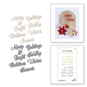 Spellbinders - Glimmer Hot Foil Plate & Die Set, Glimmer Greetings - Merry Glimmer Sentiments