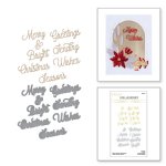 Spellbinders - Glimmer Hot Foil Plate & Die Set, Glimmer Greetings - Merry Glimmer Sentiments