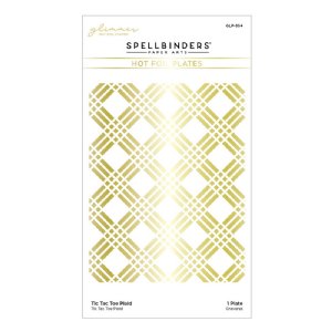 Spellbinders - Glimmer Hot Foil Plate, Toolbox Essentials - Tic Tac Toe Plaid