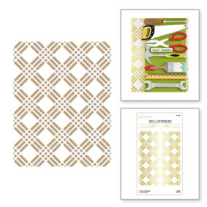 Spellbinders - Glimmer Hot Foil Plate, Toolbox Essentials - Tic Tac Toe Plaid