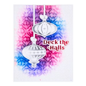 Spellbinders - Glimmer Hot Foil Plate & Die Set, Joyful Christmas - Retro Ornaments