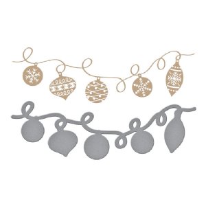 Spellbinders - Glimmer Hot Foil Plate & Die Set, Joyful Christmas - Ornament String