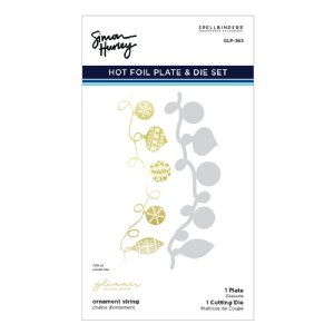 Spellbinders - Glimmer Hot Foil Plate & Die Set, Joyful Christmas - Ornament String