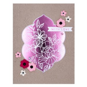 Glimmer Hot Foil Plate & Die - Glimmer Essential Solid Floral Reflection