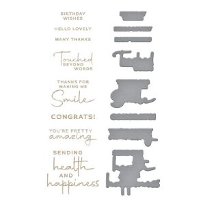 Spellbinders - Hot Foil Plate & Die Set - Making Me Smile Sentiments