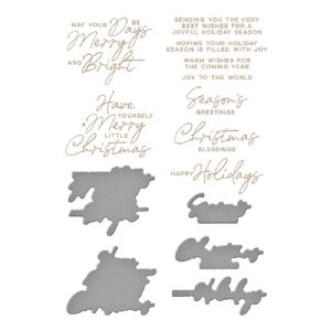 Glimmer - Hot Foil Plate & Dies Set  - A Merry Little Christmas Sentiments