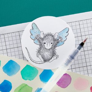 Spellbinders - Cling Stamp - House-Mouse Flying to See You