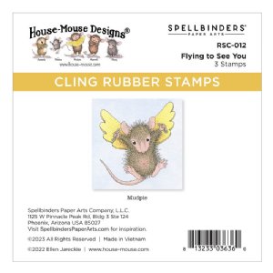 Spellbinders - Cling Stamp - House-Mouse Flying to See You