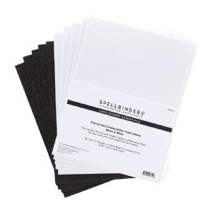 Spellbinders - Glitter Foam Sheets - Black & White