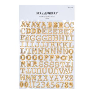 Spellbinders - Stickers - Winter Wonderland - Gold Puffy Alphabet