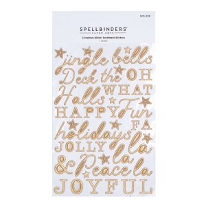 Spellbinders - Stickers - Winter Wonderland - Christmas Glitter Sentiment