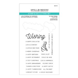 Spellbinders - Clear Stamp & Die Set - Lots of Wishing You Sentiments