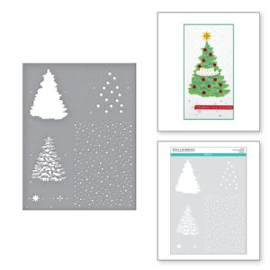 Spellbinders - Stencil - Trim a Tree - Layered Christmas Tree