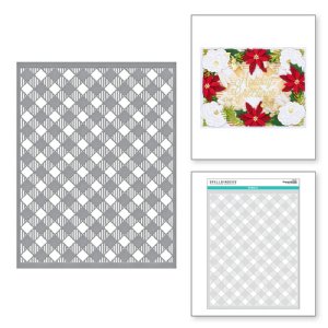 Spellbinders - Stencil - Celebrate the Season - Diagonal Buffalo Plaid