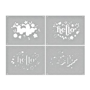 Spellbinders - Stencils - Layered Floral Hello