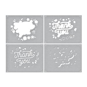 Spellbinders - Stencils - Layered Floral Thank You