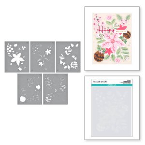 Spellbinders - Stencil -  Christmas Florals