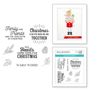 Spellbinders - Clear Stamp - Be Merry - Home for Christmas Sentiments