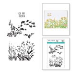 Spellbinders - Clear Stamp - Into the Wilderness - Layered Wildflowers Scene