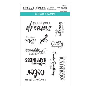 Spellbinders - Clear Stamp - Paint Your World - Sentiments