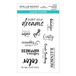 Spellbinders - Clear Stamp - Paint Your World - Sentiments