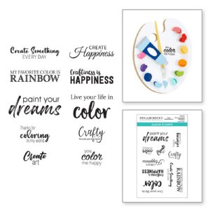 Spellbinders - Clear Stamp - Paint Your World - Sentiments