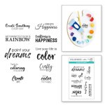 Spellbinders - Clear Stamp - Paint Your World - Sentiments