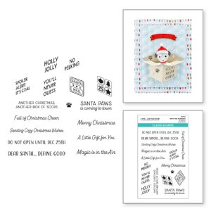 Spellbinders - Clear Stamp - Holiday Cheer Enclosed - Santa Paws Sentiments