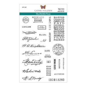 Spellbinders - Clear Stamp - Flea Market Finds - Sign Here