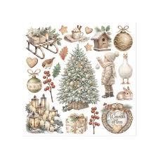Stamperia - Rub On Kit - White Christmas
