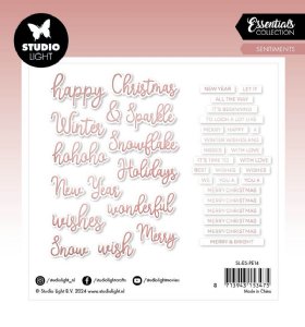 Studio Light - Paper Elements Sentiments - Christmas & Winter Rose Gold