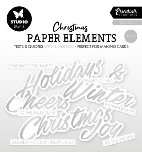 Studio Light - Paper Elements Sentiments - Christmas Trendy Silver