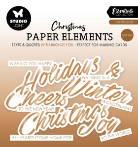 Studio Light - Paper Elements Sentiments - Christmas Trendy Rose Gold