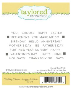 Taylored Expressions - Cling Stamp - Building Blocks - Happy Additions