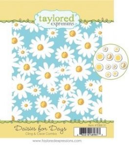 Taylored Expressions - Cling and Clear Stamp Combo - Daisies for Days