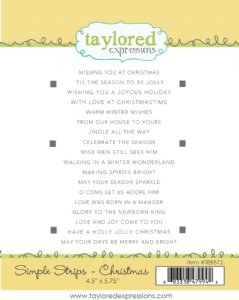 Taylored Expressions - Cling Stamp - Simple Strips - Christmas