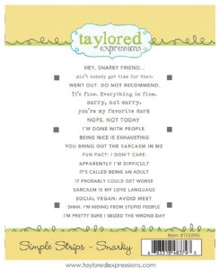 Taylored Expressions - Cling Stamps - Simple Strips - Snarky