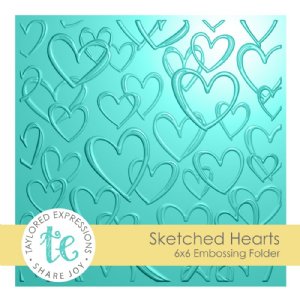 Taylored Expressions - Embossing Folder - Sketched Hearts