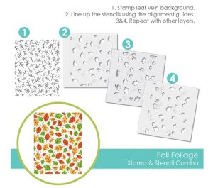 Taylored Expressions - Stamp & Stencil Combo - Fall Foliage