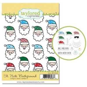 Taylored Expressions - Cling & Clear Stamp Combo - St. Nick Background