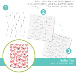 Taylored Expressions - Stamp & Stencil Combo - Butterflies