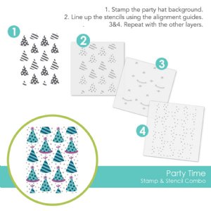 Taylored Expressions - Stamp & Stencil Combo -Party Time