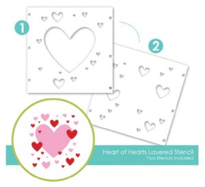 Taylored Expressions - Layering Stencil - Heart of Hearts