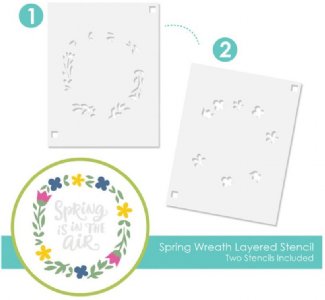 Taylored Expressions - Layering Stencil - Spring Wreath