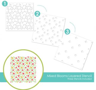 Taylored Expressions - Layering Stencil - Mixed Blooms
